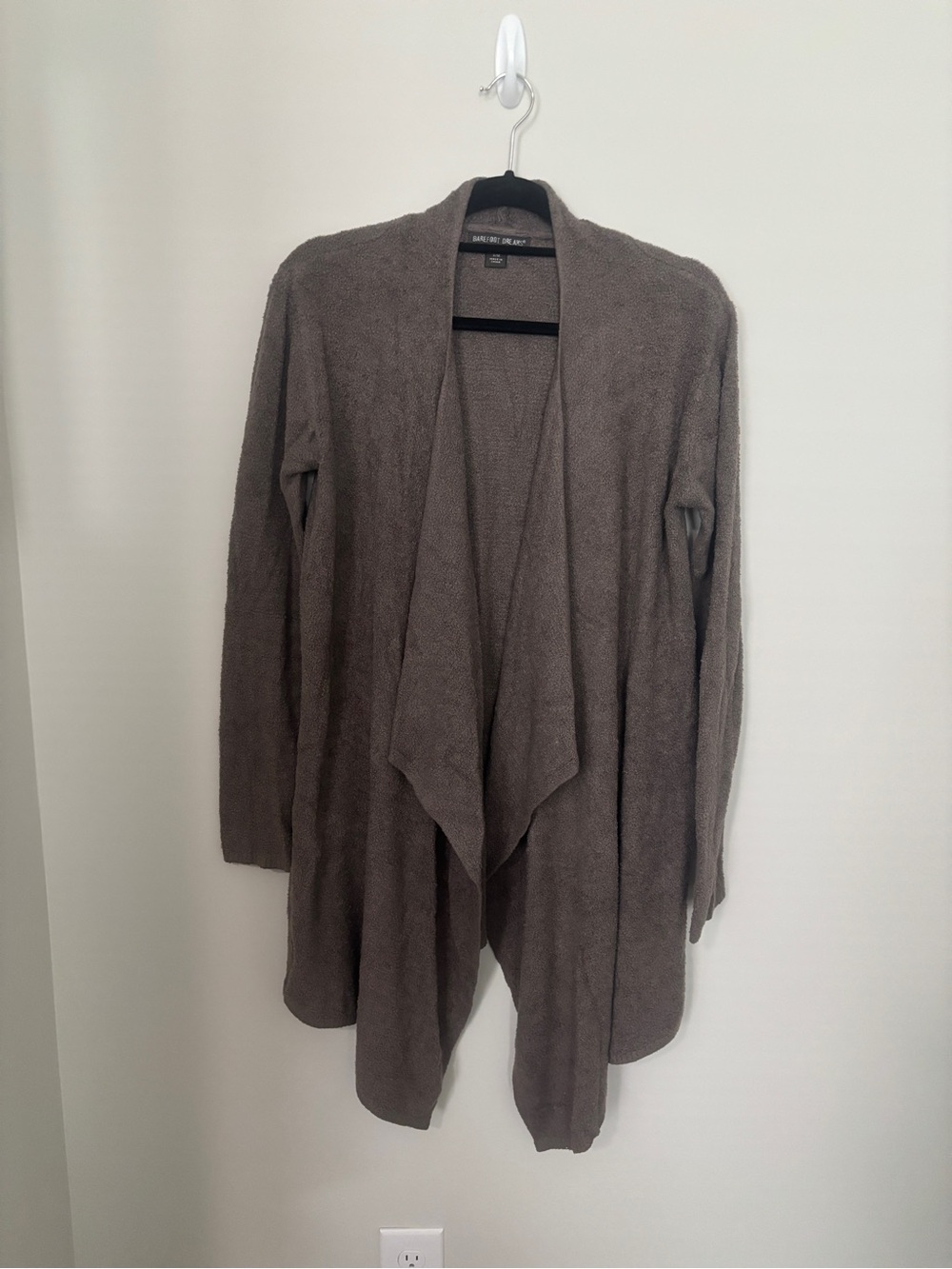Barefoot Dreams CozyChicLite Soft Taupe Open-Front Draped Sweater Size S/M